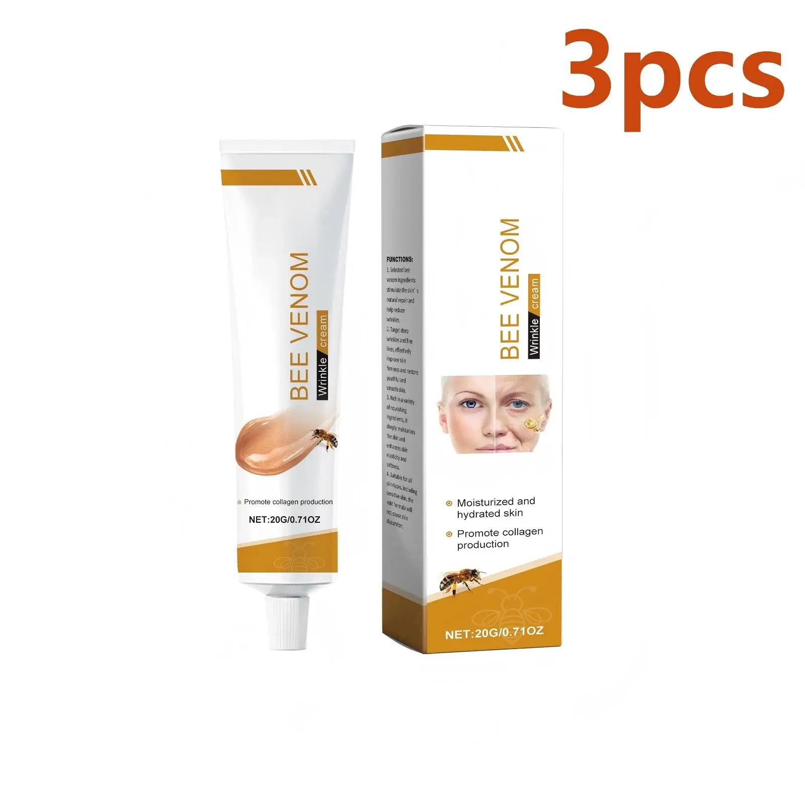 Bee Venom Wrinkle Removal Cream Moisturizing Facial Lifting Anti Sagging Improvement Tighten Skin Repair Care Bee Venom Cream